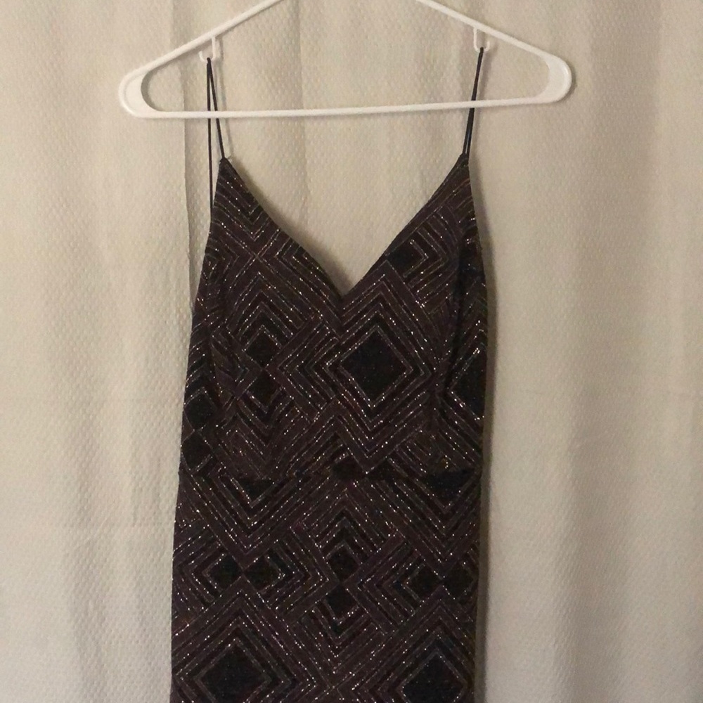 G by guess cocktail dress. Gold and black.